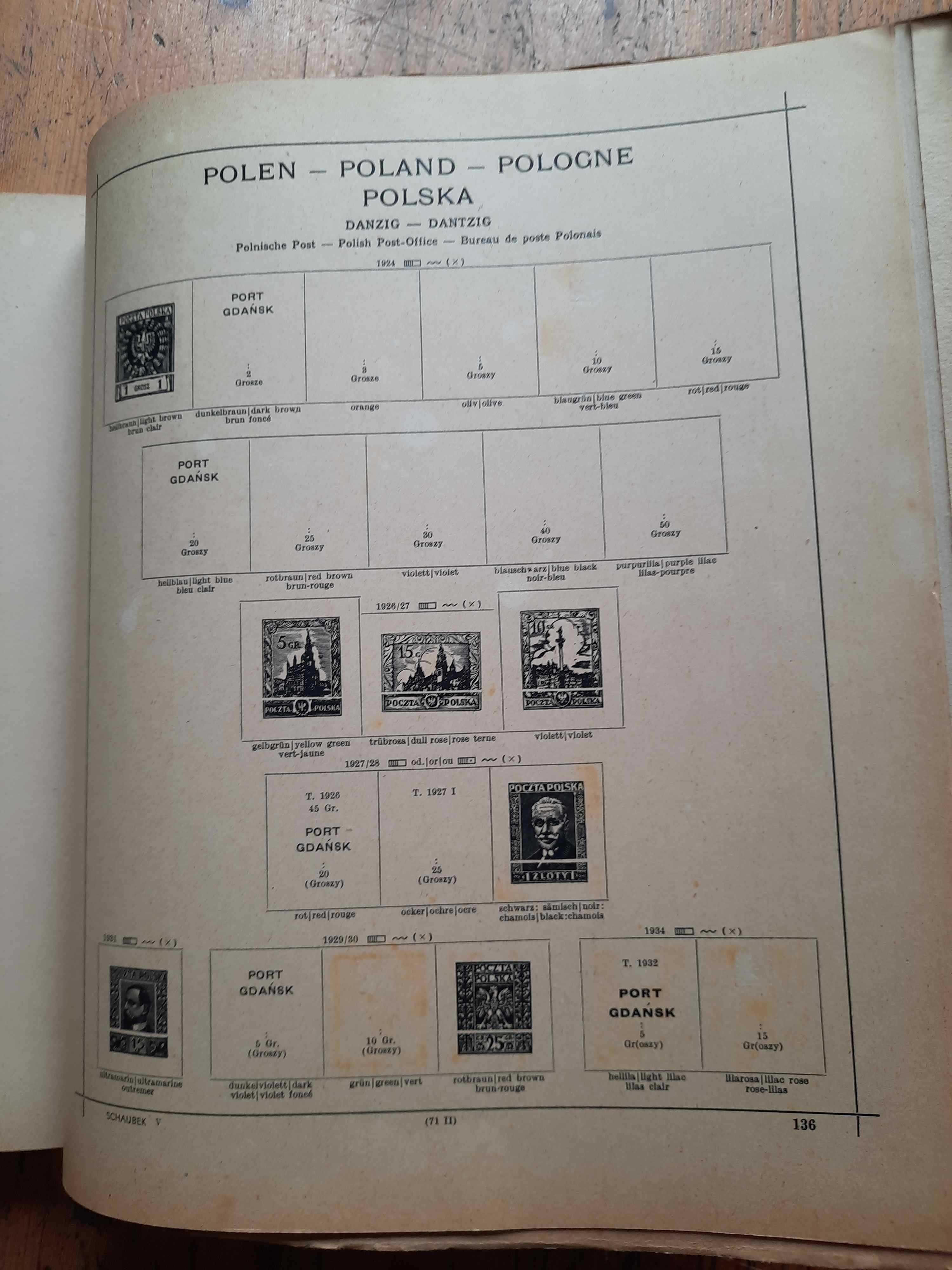 SCHAUBEK Album na znaczki pocztowe ok. 1930 Polska Litwa Holandia