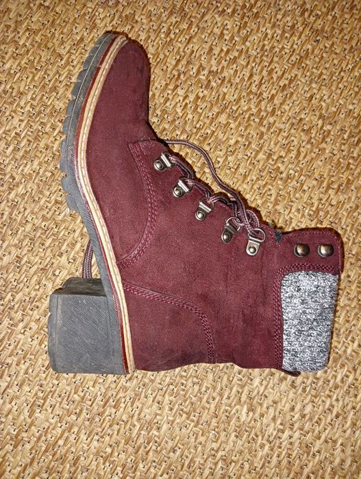 Botki burgund ocieplane Deichmann Star Collection rozm 40