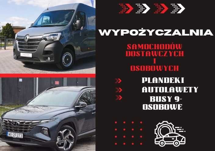 WYPOŻYCZALNIA/plandeki/blaszaki/osobowe/ auto lawety/wynajem/śląsk