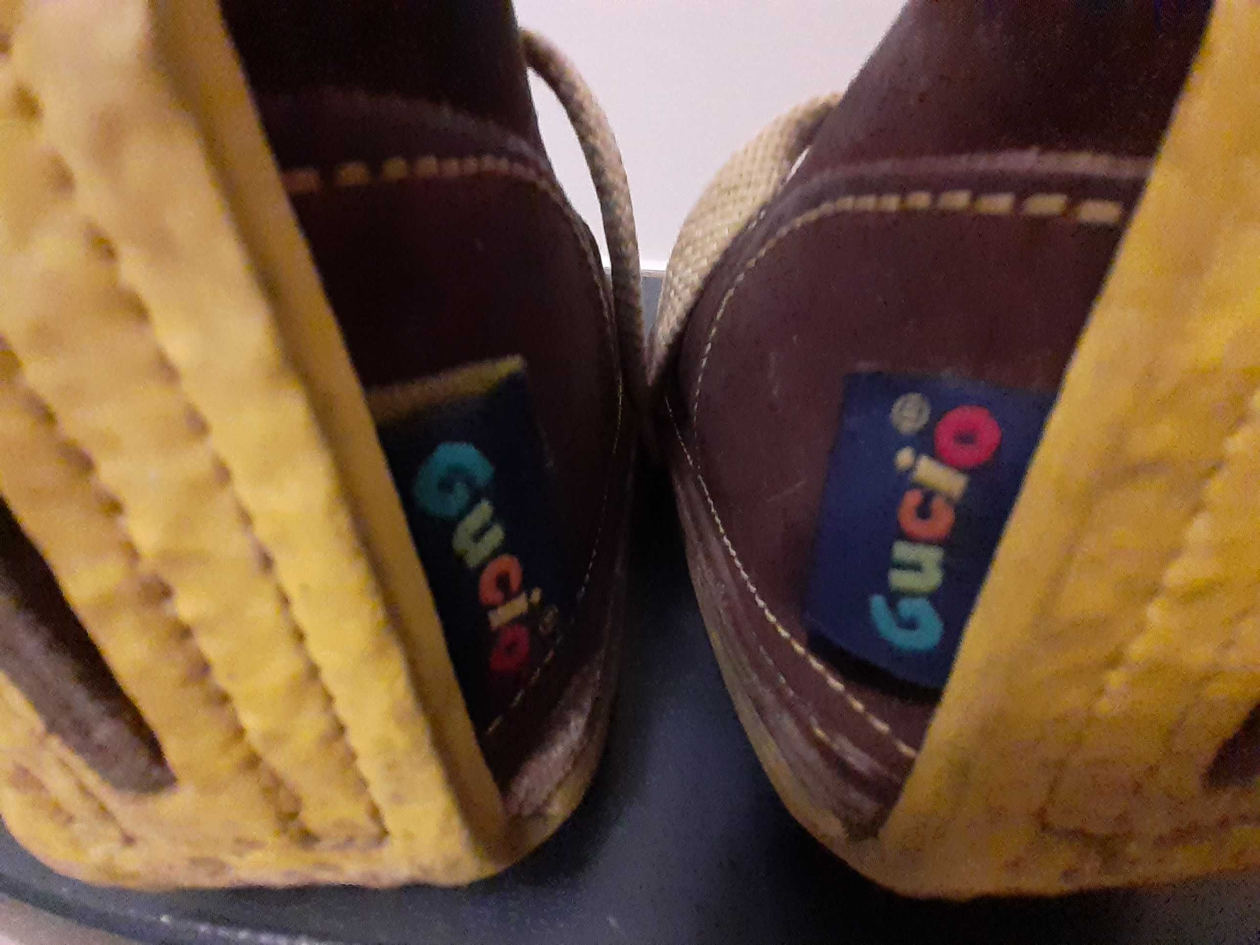 Buty Gucio, robione ręcznie z usztywniana podeszwą, stan dobry