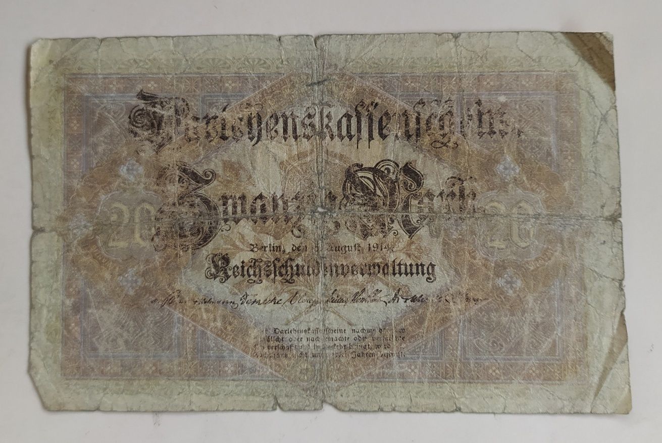 banknot 20 marek,  1914 , państwo Niemcy