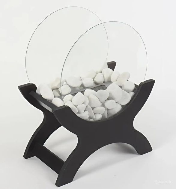 Підлоговий біокамін Senator для квартири без диму (темний венге)