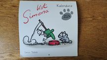 Kalendarz Kot Simona 2024, na przykład do wycinanek, ładne obrazki