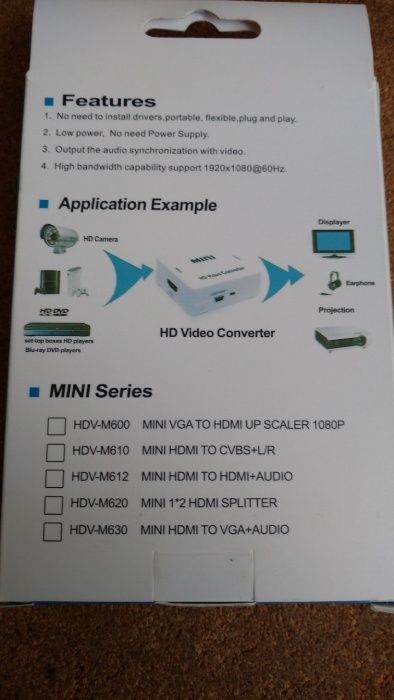 Переходник конвертер VGA HDMI, D-Sub to HDMI & HDMI to VGA