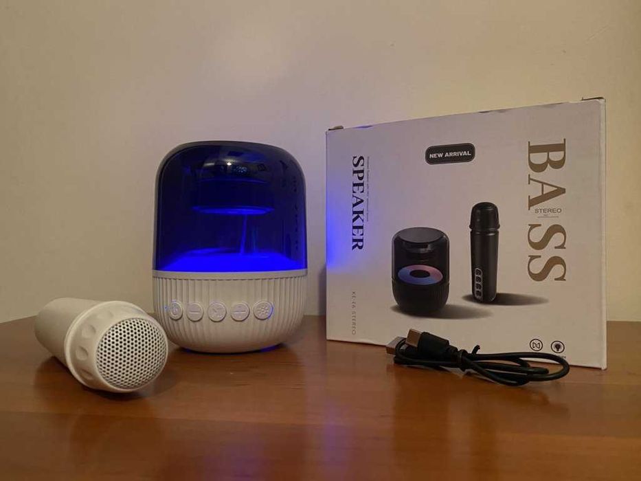 Mini conjunto de karaoke com luz RGB