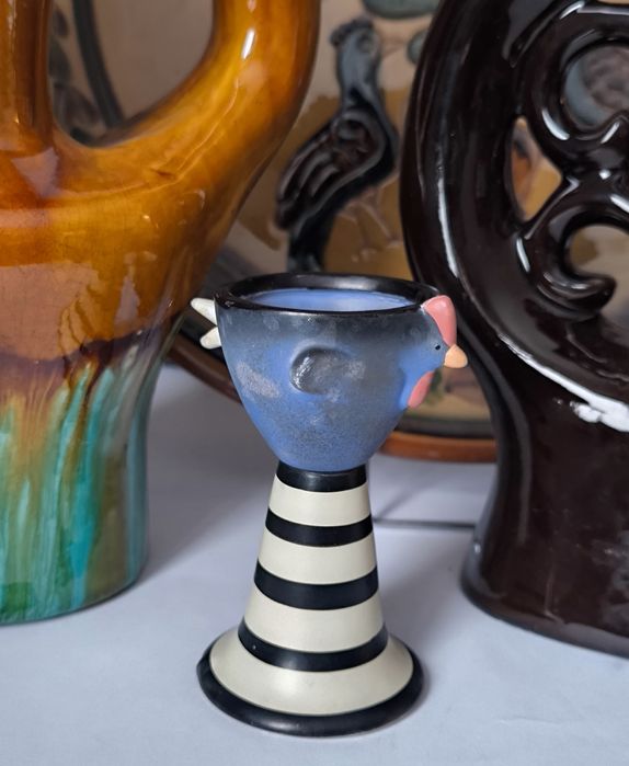 Kieliszek na jajko piękna stara ceramika