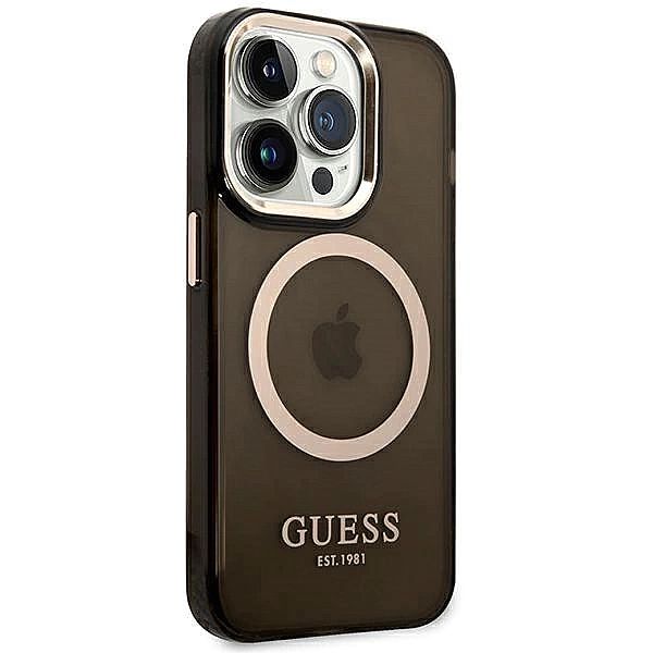 Etui Guess Gold Outline Translucent MagSafe na iPhone 14 Pro Max - cza