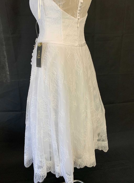 Nowa urocza suknia ślubna ivory 38 M Krótka Ślub Cywilny Poprawiny