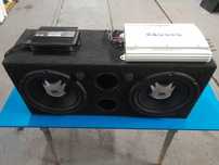 Skrzynia basowa JBL podwójna + wzmacniacz CRUNCH GTI 1200W