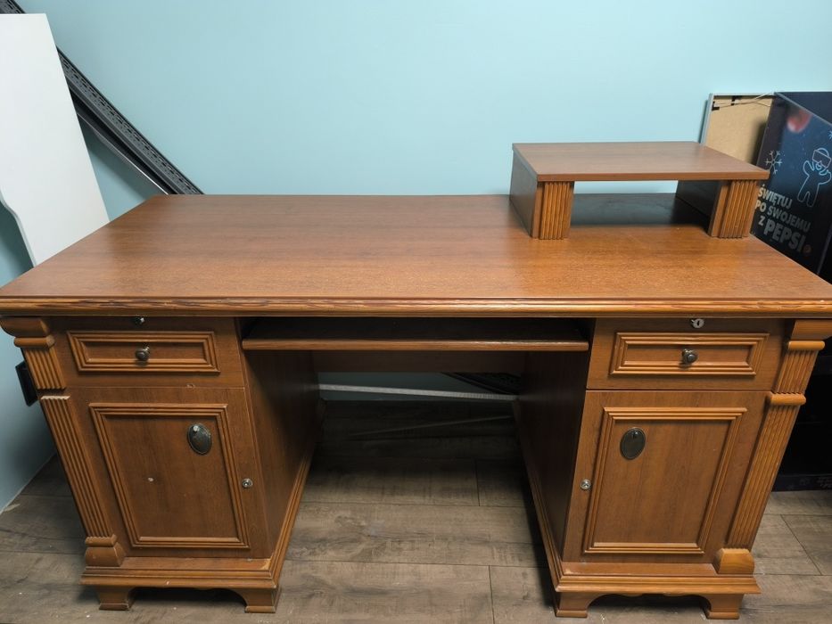 Biurko Drewniane Mocne z nadstawką Stan B.dobry
