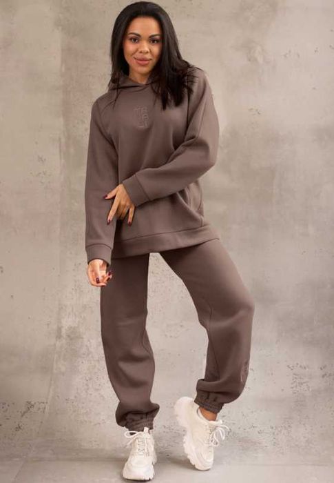 Жіночий зимовий костюм оверсайз на флісі: худі + джогери Tanali