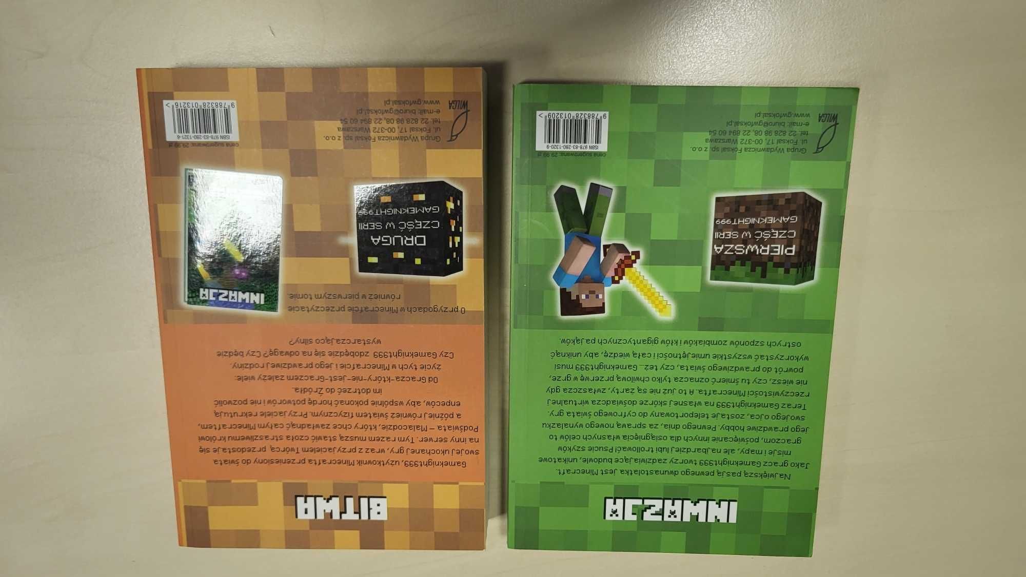 książki Minecraft Inwazja i Minecraft Bitwa z serii Gameknight999