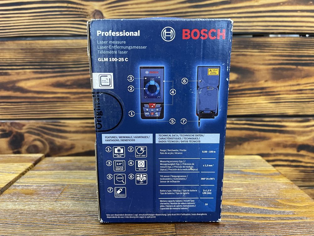 Лазерный дальномер Bosch Professional GLM 100-25 C с чехлом