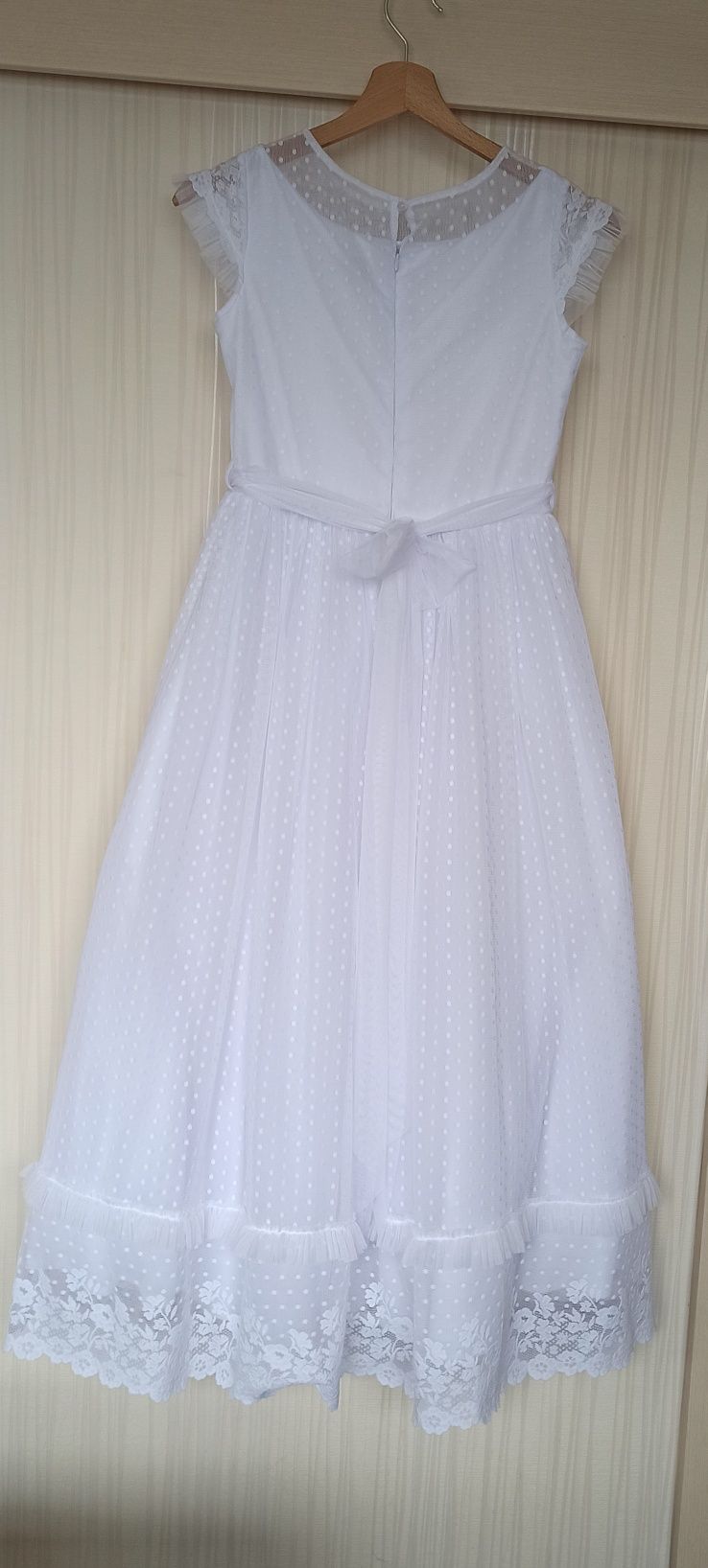 Sukienka komunijna długa 152 biała SLY