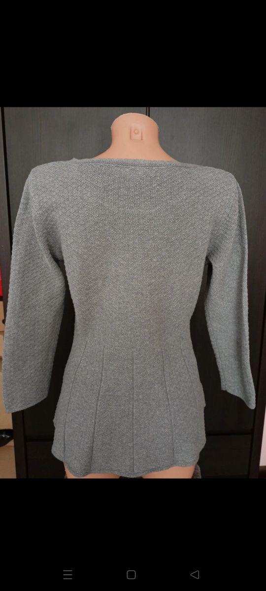 Szary taliowany sweter-bluzka damski Next L 40