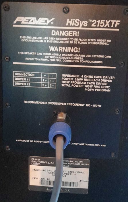 2 Colunas PEAVEY - Som profissional - 350 Wts.