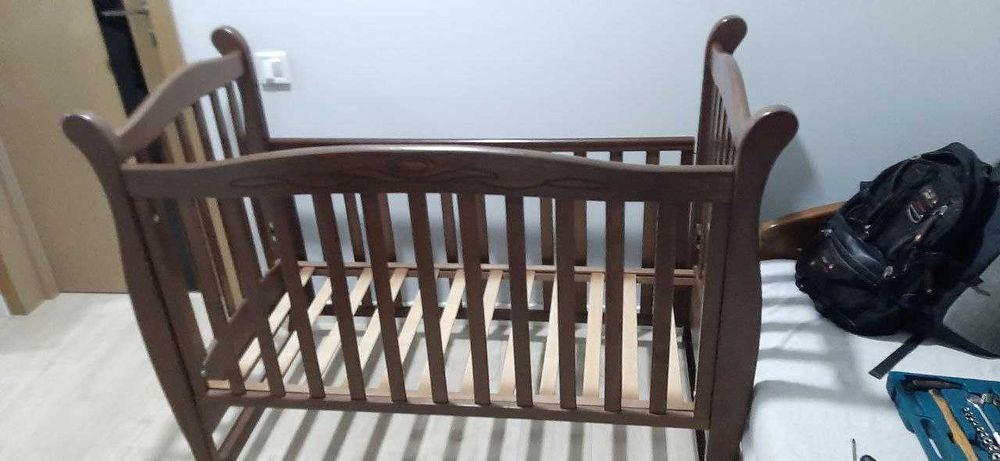 Дитяче ліжко Верес Соня ЛД15 горіх поперечний маятник з ящиком