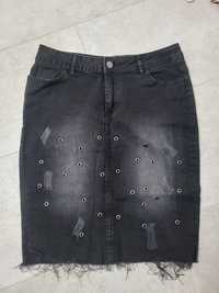 Czarna spódnica jeansowa S