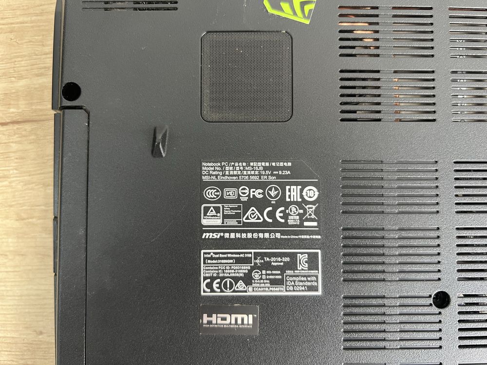 Ігровий Ноутбук MSI ge62vr 7rf Apache Pro i7-7700hq GTX 1060 3gb