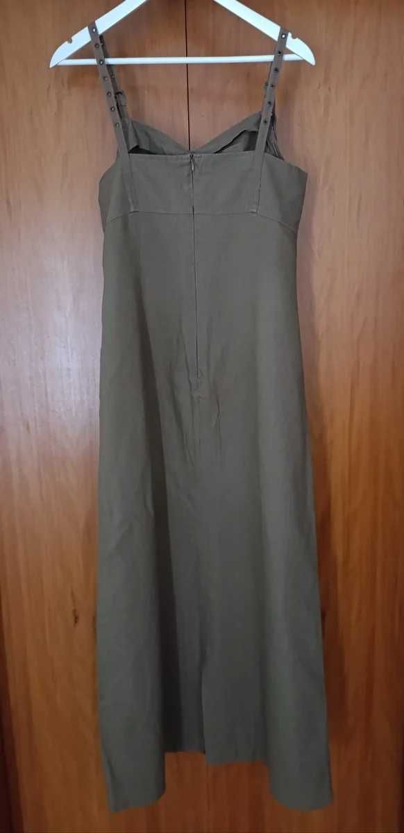 Vestido comprido castanho