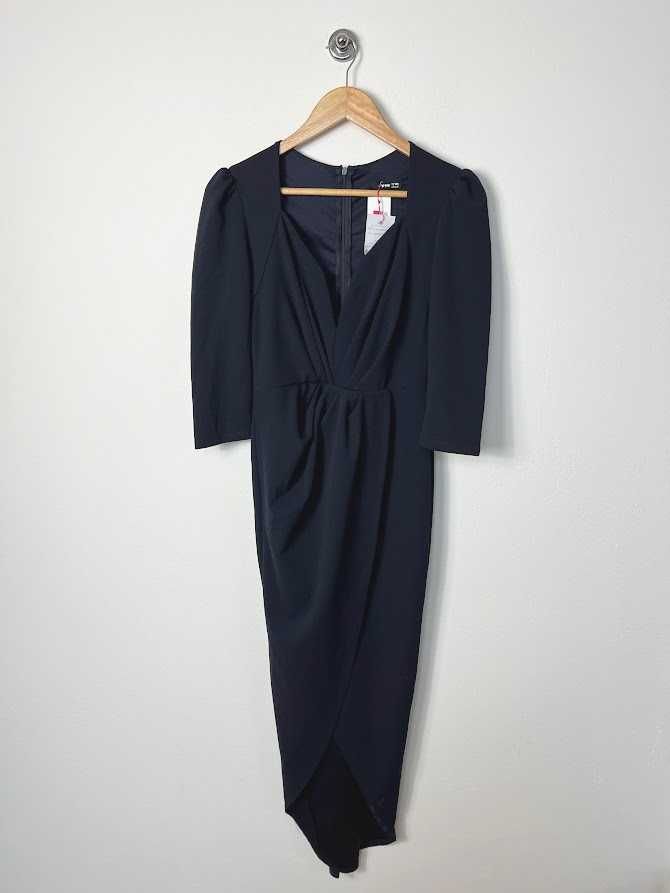 Granatowa sukienka maxi wieczorowa TFNC London 36 S
