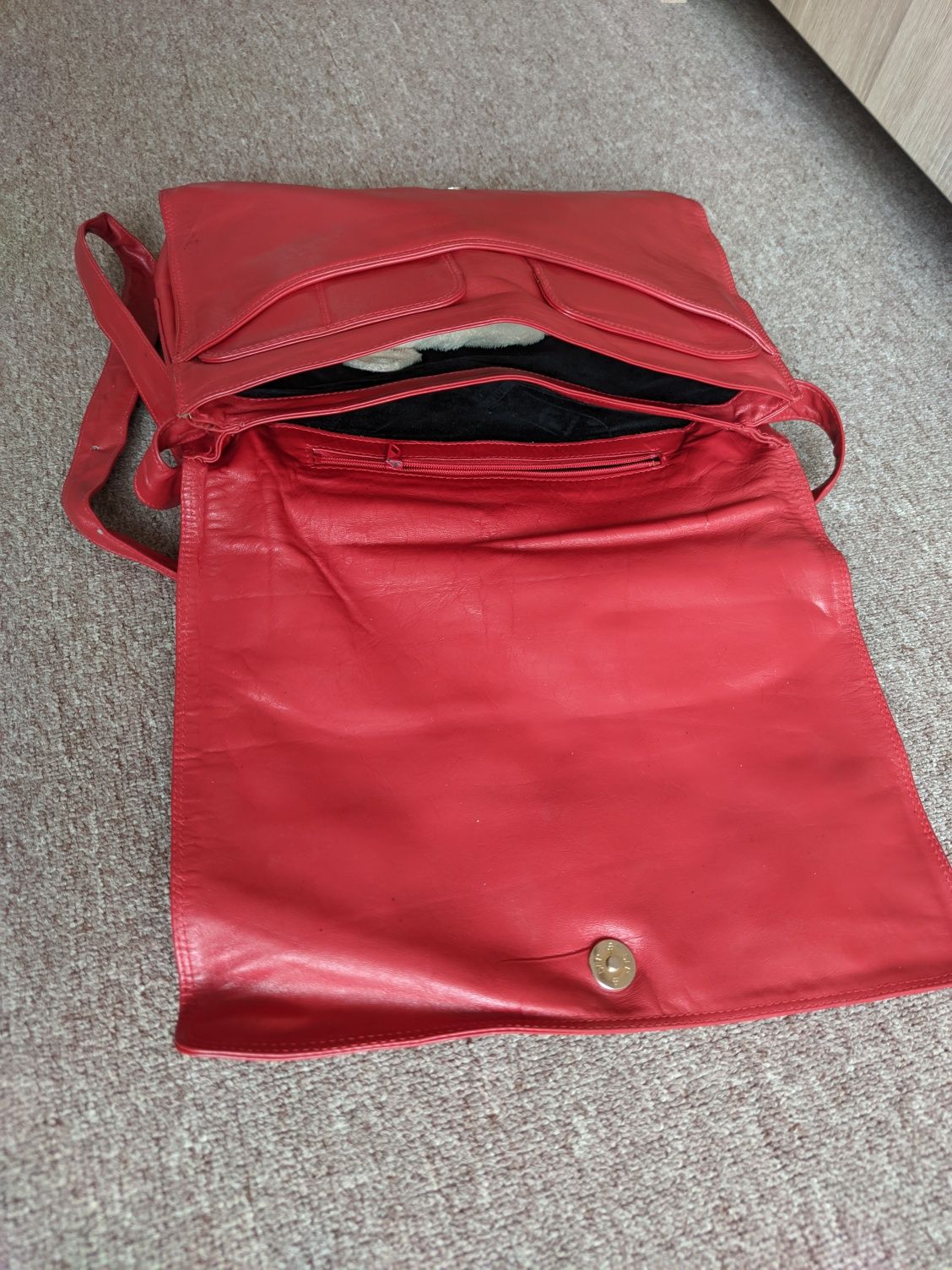 Кожаная сумка Tula Красная