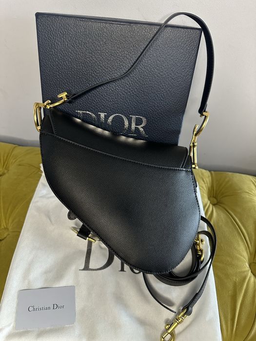 Torebk dior saddle bag z paskiem czarna skóra cielęc