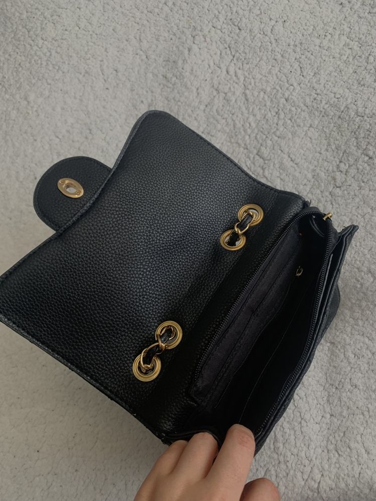 torebka czarna pikowana chanel inspo vintage