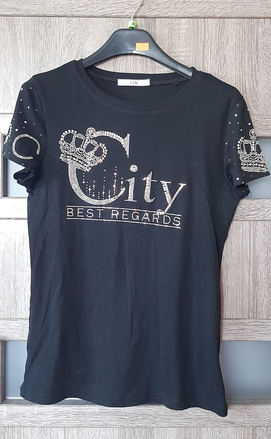 Bluzka tshirt damski z cyrkoniami roz.sm
