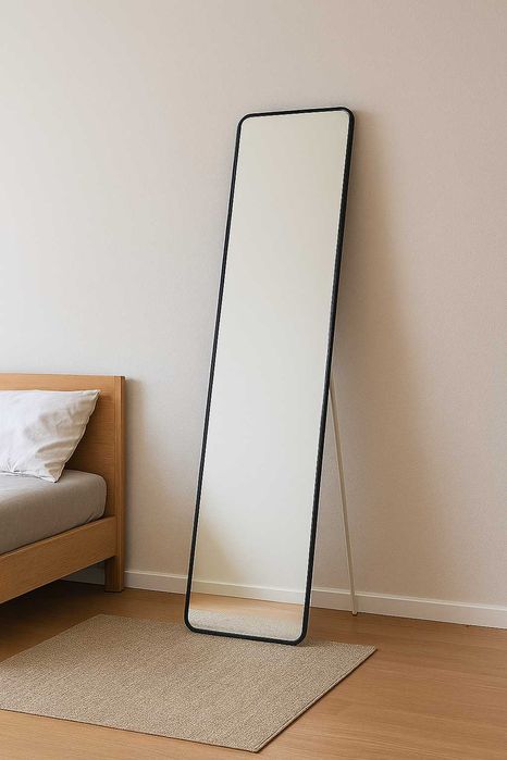 NOWE Duże Stojące Lustro Prostokątne Wąska Rama 148 Cm STABLINE