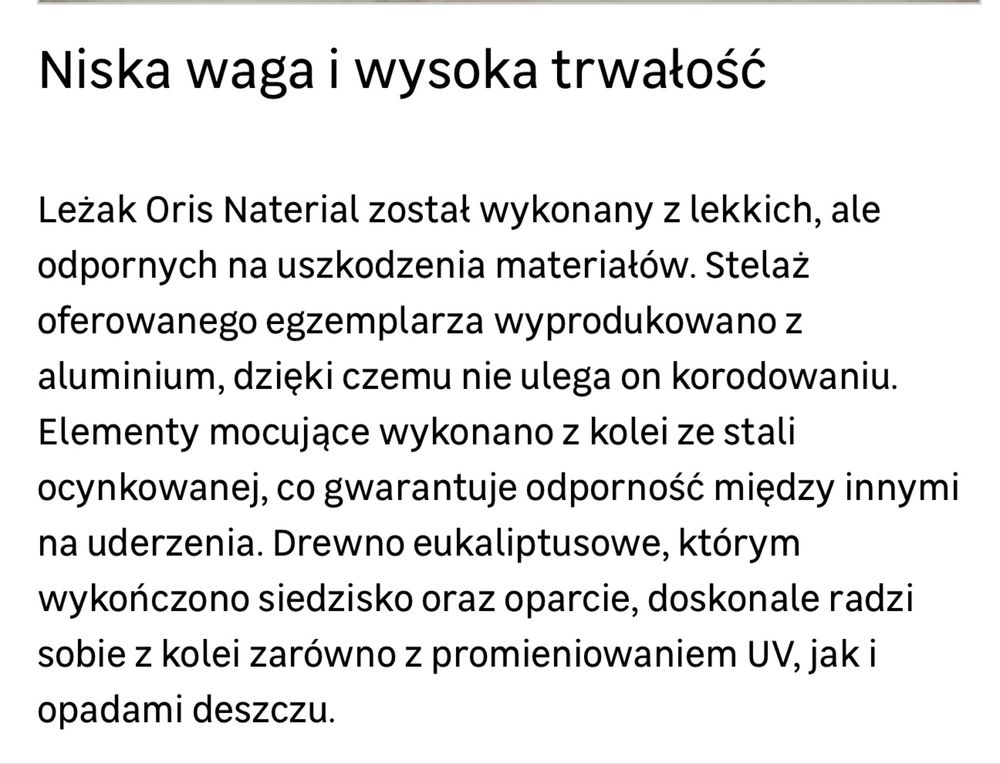 Leżak ogrodowy tatasowy Leroy Marlin jak nowy