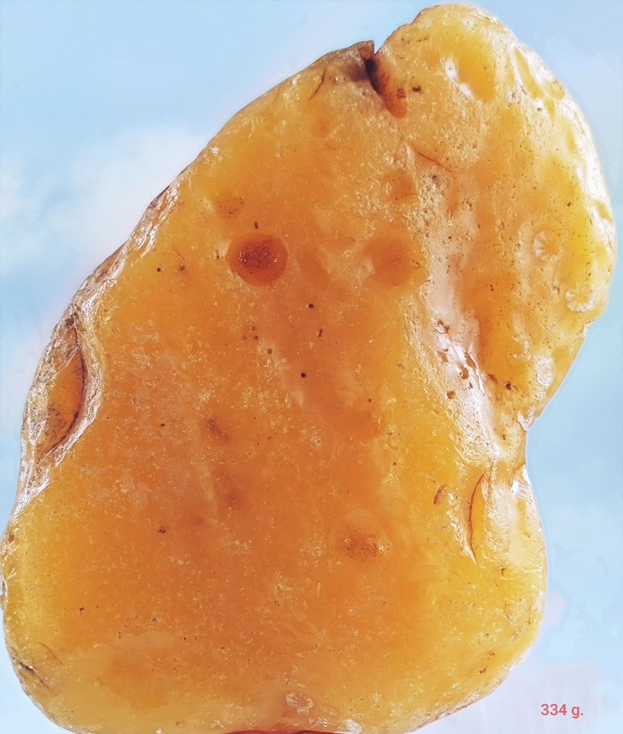Bursztyn 334 g. bałtycki , bryłka , okaz , kolekcja wiele gram .