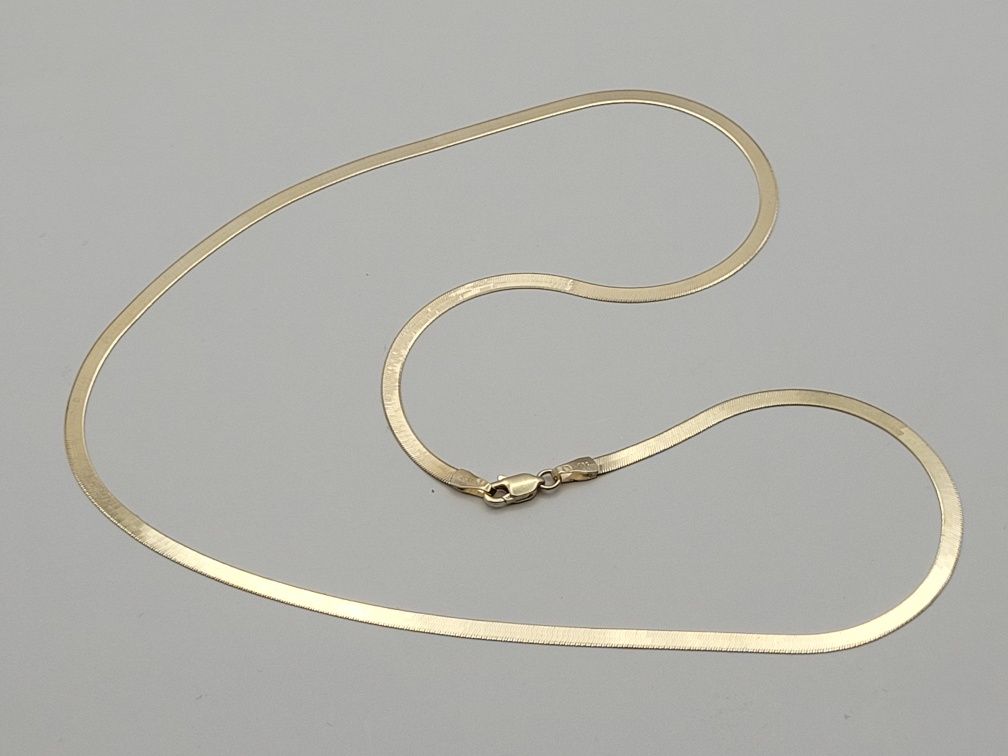 Nowy złoty łańcuszek złoto próby 585, taśma linka ocechowana 50 cm