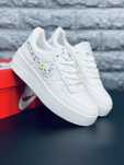 Женские Кроссовки Nike Air Force Белые Кожаные Кросовки Найк