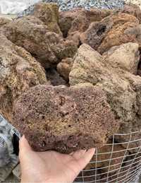 Lawa Wulkaniczna Brązowa Czarna Kamień do Akwarium Seryu Malawi Grys