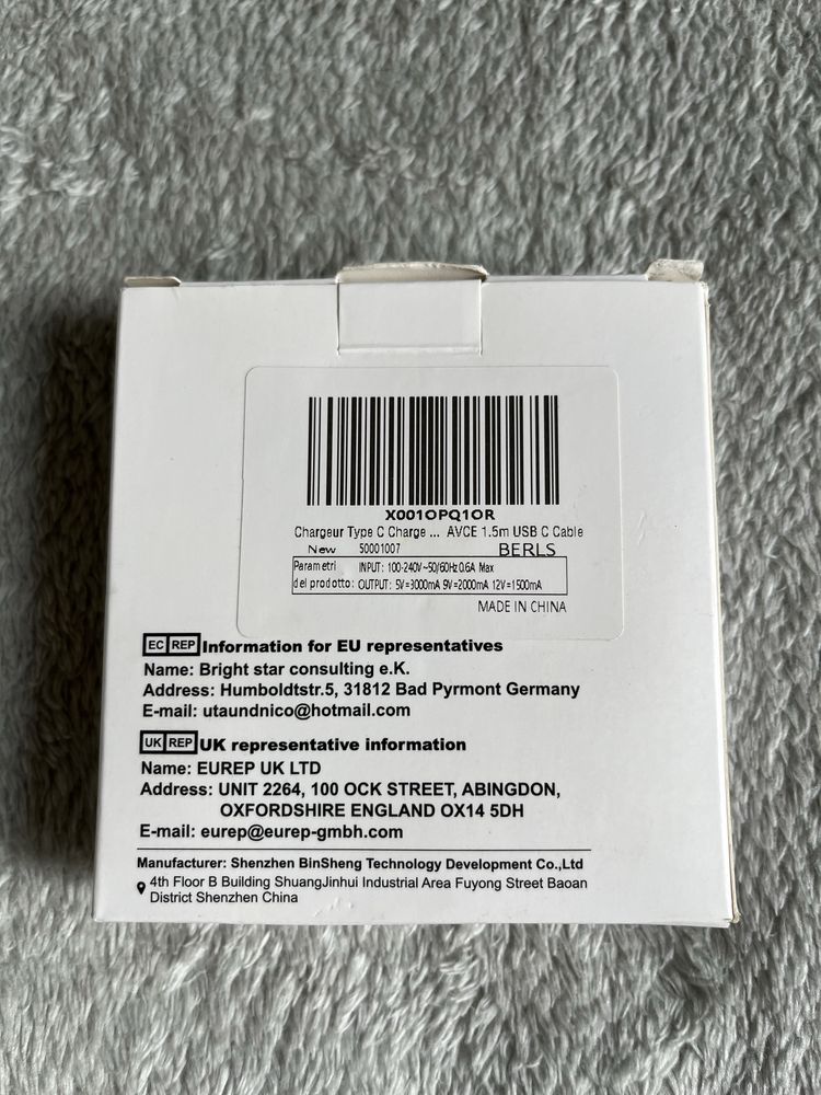 Szybka ładowarka uniwersalna typu C kostka i kabel