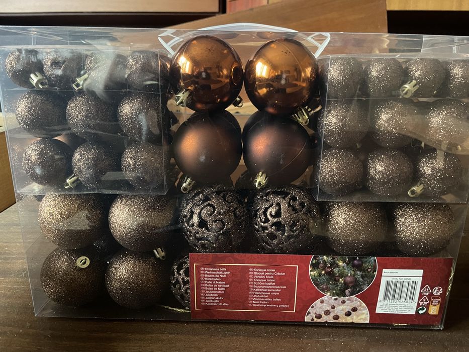 Bombki choinkowe brązowe 100 szt.