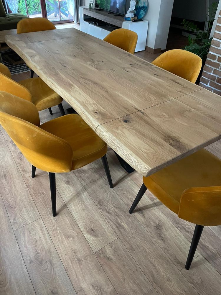 Stol debowy Dostawki Loft  Dab Lite drewno Rustic Nowoczesny Lity dab