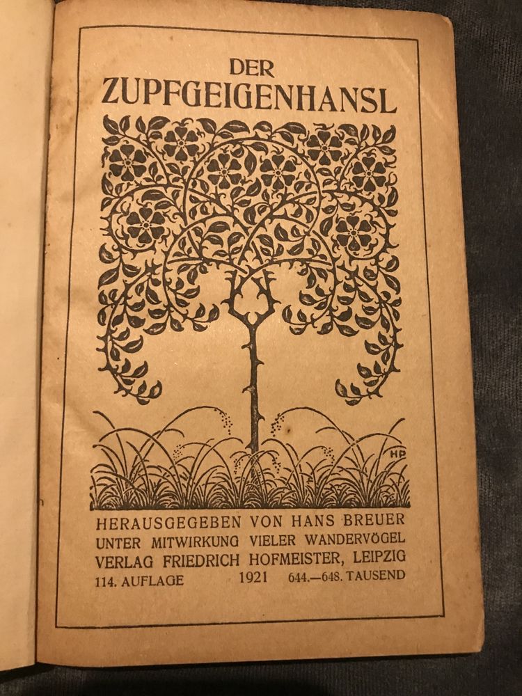 Śpiewnik niemiecki 1921r