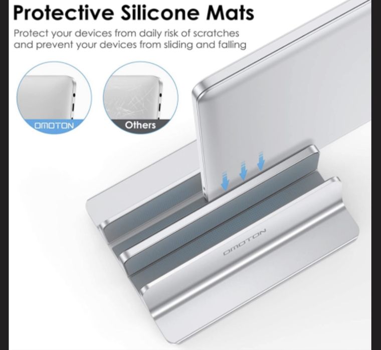 Підставка для ноутбука omoton laptop vertical stand silver