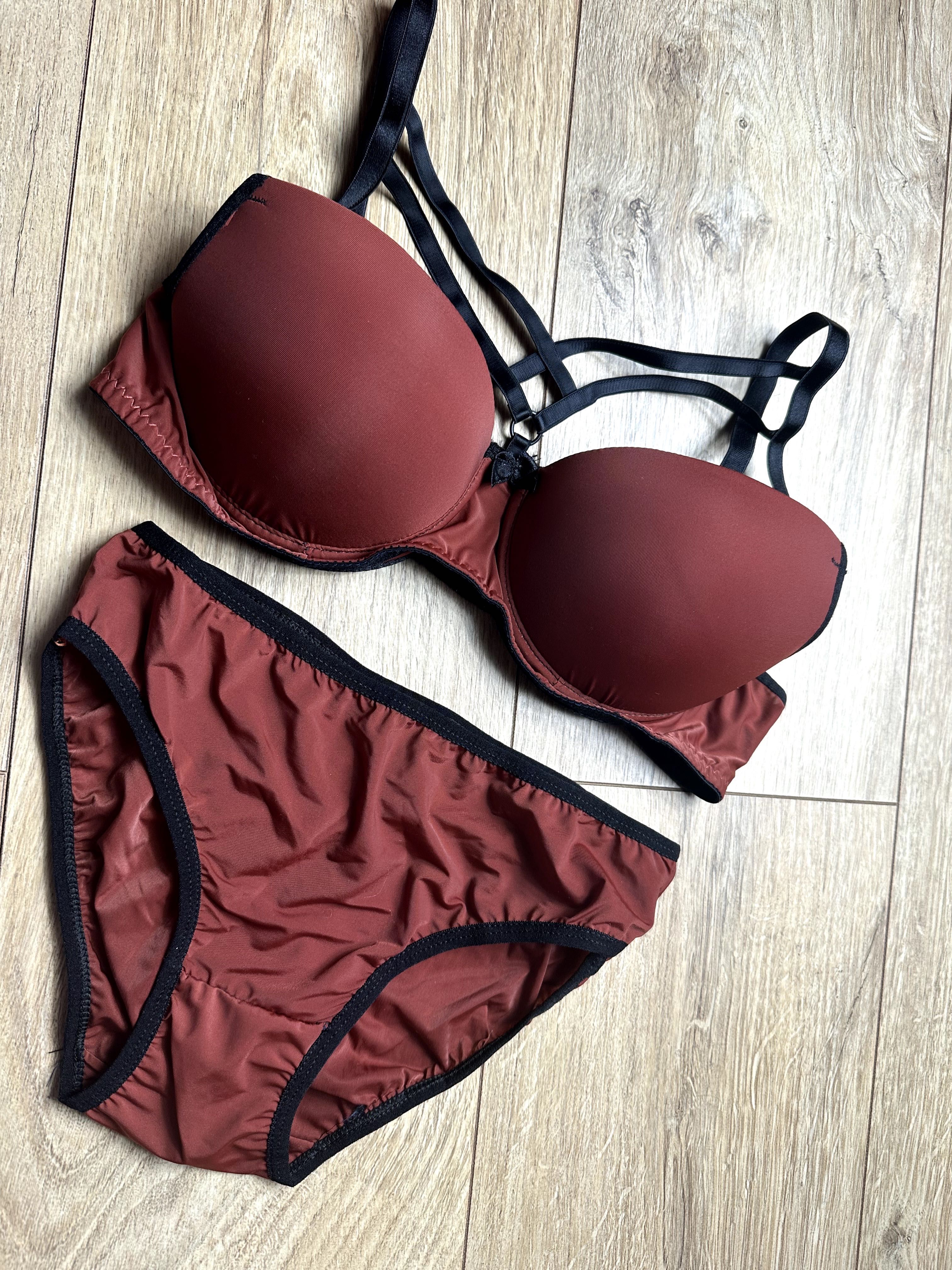 Komplet bielizny ceglasta push up 70 A\B , S