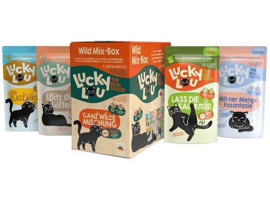 Karma dla kota bez zbóż, cukru i GMO - Lucky Lou DZICZYZNA MIX 6x125g