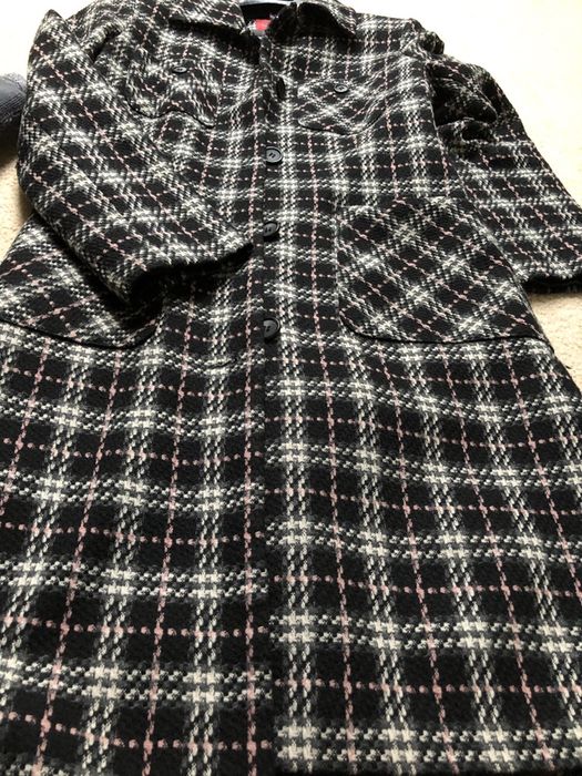 Autograf płaszcz w kratę z wełną rozm. 38, M