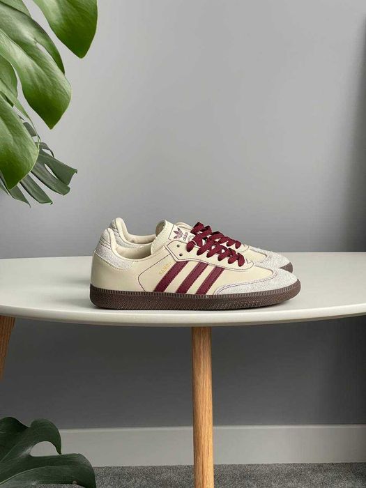 Кросівки Adidas Samba OG Wonder White Maroon premium