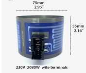 Grzałka pompy myjącej zmywarki Bosch Siemens 75x55 2080W