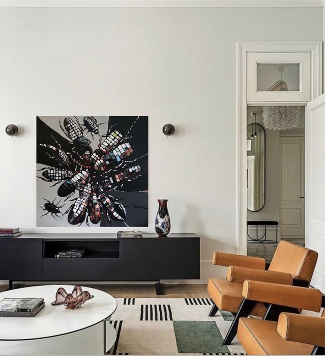 Obraz 90x90cm ręcznie malowany