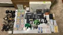 Lote Nintendo 64, Wii, PSP, cabos, transformadores, Huawei