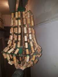 Żyrandol lampa sufitowa designerski korkowy z wina do sklepu z winami