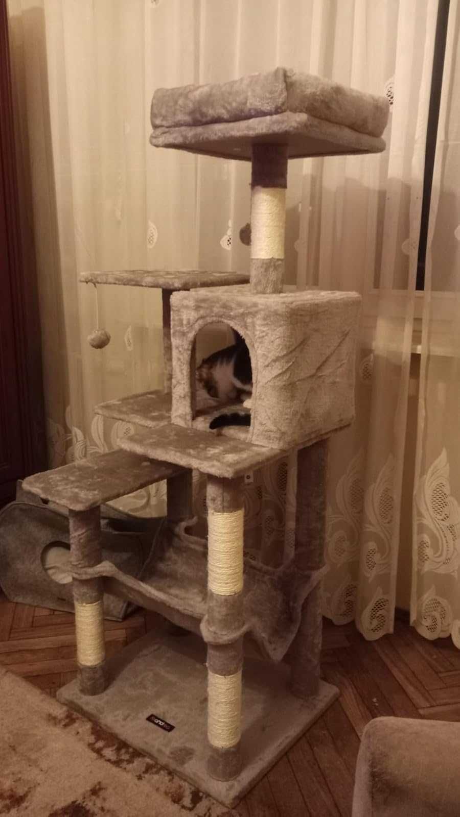 Drapak dla kota Wysoki duży drapak dla kota domek legowisko 143cm NOWY