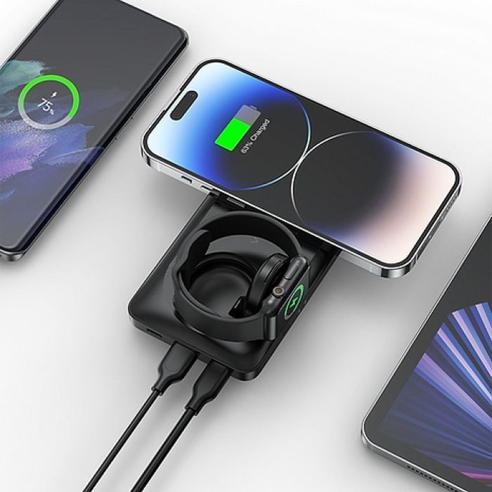 VEGER powerbank 10000 mAh z ładowaniem indukcyjnym kompatybilny z